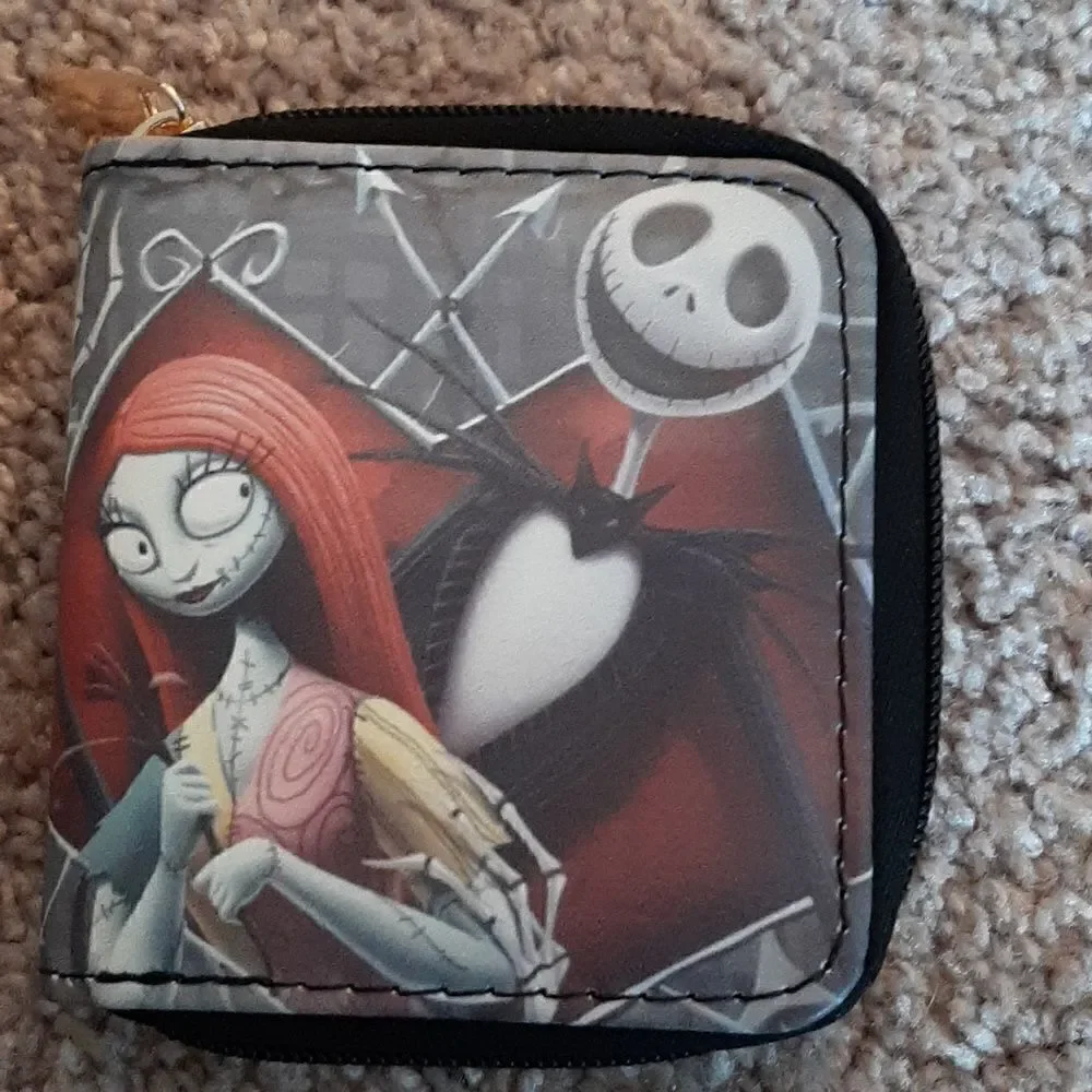 NWOT  Nightmare Before Christmas short wallet with zippered closure.